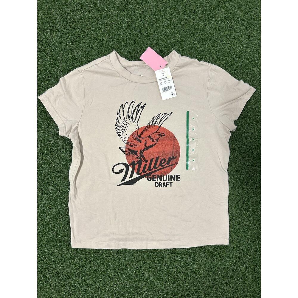 Miller Genuine Draft Women's Eagle Short Sleeve Graphic Tee M Pullover Crop